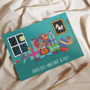 Sinterklaas kaart | Groetjes van Sint en Piet kaart | Sint kaart | December kaart | kaart voor Sinterklaas | Pakjesavond kaart | Sinterklaas