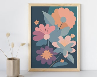 Abstract flower digital print | Dreamy floral abstraction | Soft pastel floral design | Abstract botanicals |  Peaceful abstract blooms