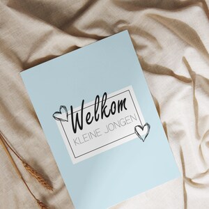 Welkom kleine jongen kaart | geboorte kaart jongen | baby kaart jongen | hoera een jongen | geboorte jongen kaart | Welkom baby kaart