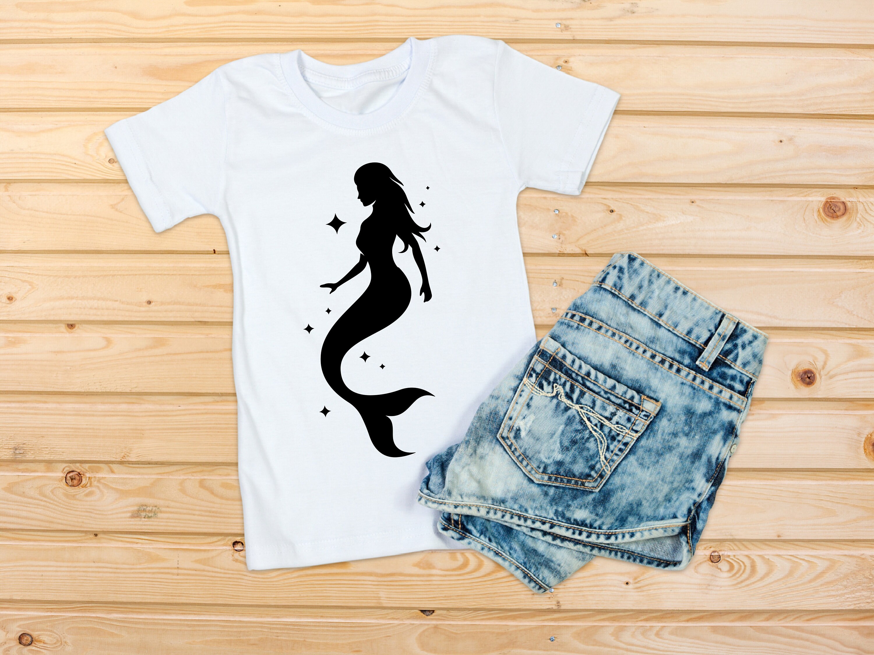 Mermaid Svg Mermaid Silhouette Clipart Ocean Svg Mermaid - Etsy