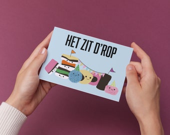 Het zit drop | afscheid bedankt kaart | het zit d'rop | afscheid stage kaart | afscheid kaart | bedankt kaart | pensioen kaart | drop kaart