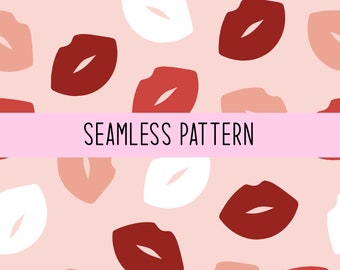 Kisses valentine seamless pattern | lips transparent pattern | file for fabric sublimation | repeating pattern valentine | digital paper