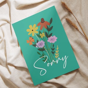 Sorry kaart | het spijt me kaart | vergeef me kaart | sorry kaart met bloemen | vriendschapskaart | verontschuldigingskaart | sorry