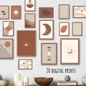 20 DIGITAL PRINTS BUNDEL | Boho Wall Collage Mega Bundle | Geometric Dorm Wall Art | Abstract Poster Set | Printable Home Decor