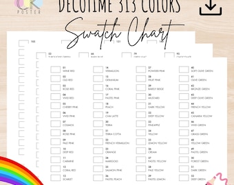 DecoTime Twin Marker Kleurenkaart | 313 Kleuren Swatch Kaart | Printbare Alcohol Marker kleur | Digitale Download | Cozy Coloring & ColorTok