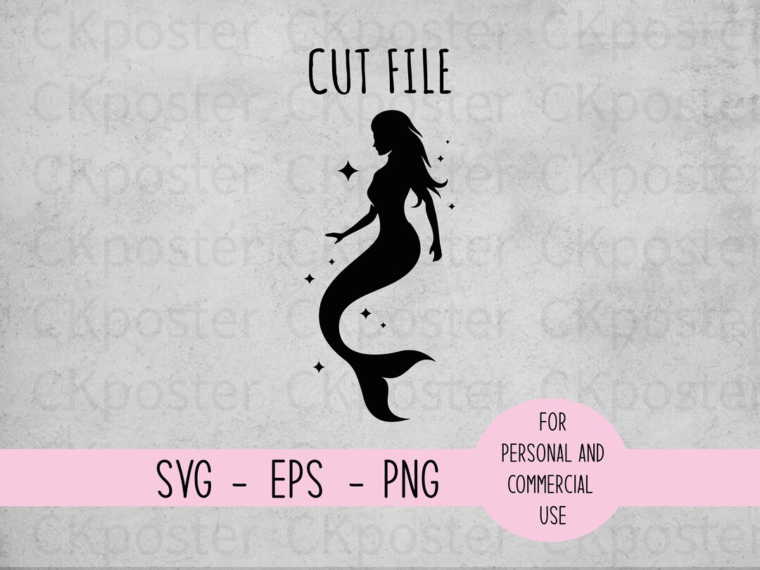 Mermaid Svg Mermaid Silhouette Clipart Ocean Svg Mermaid - Etsy
