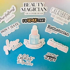 Esthetician Gifts | Esthetician Stickers | Licensed Esthetician | Skincare Stickers | 11 pcs sticker pack