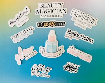 Esthetician Gifts | Esthetician Stickers | Licensed Esthetician | Skincare Stickers | 11 pcs sticker pack