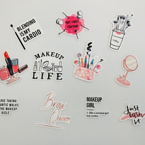 Make up stickers | hair and make up artist stickers | makeup lover stickers | HMUA stickers | HMU stickers | 11 pcs sticker pack