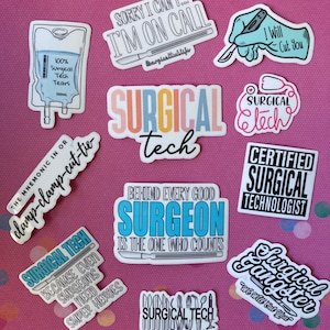 Surgical Tech Gifts | Surgical  Technologist Gift | Surgical Tech Stickers | Funny Surgical Tech Decals | 11 pcs sticker pack