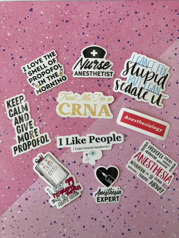 CRNA Gift Stickers | Nurse Anesthetist Week Gift Stickers Pack | Anesthesiology Stickers | Anesthesia Sticker | 10 pcs sticker pack