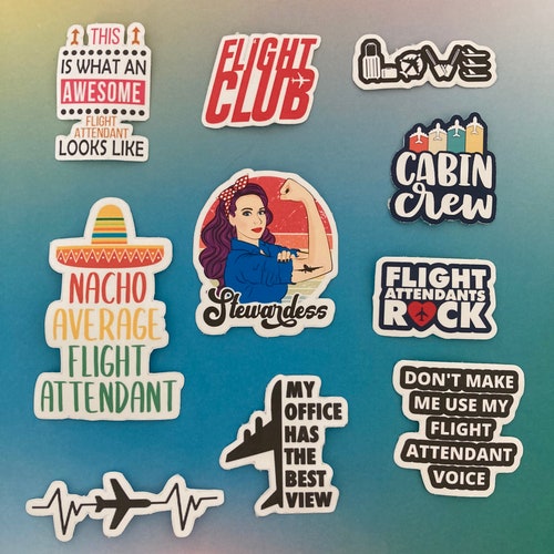 Flight Attendant Stickers Cabin Crew Stickers Matte Vinyl - Etsy