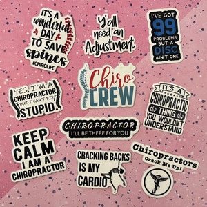 Chiropractor Stickers | Chiropractor Gift Ideas | Chiro Grad| Chiropractic Doctor Funny Stickers | Spine Doctor Decals | 10 Pcs Sticker Pack