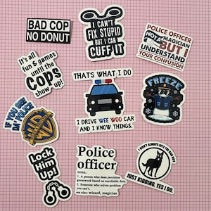Cop Stickers | Police Officer Gift Ideas | Law Enforcement Gift | Funny Police Department Stickers | Cops Gift | 10 Pcs Sticker Pack
