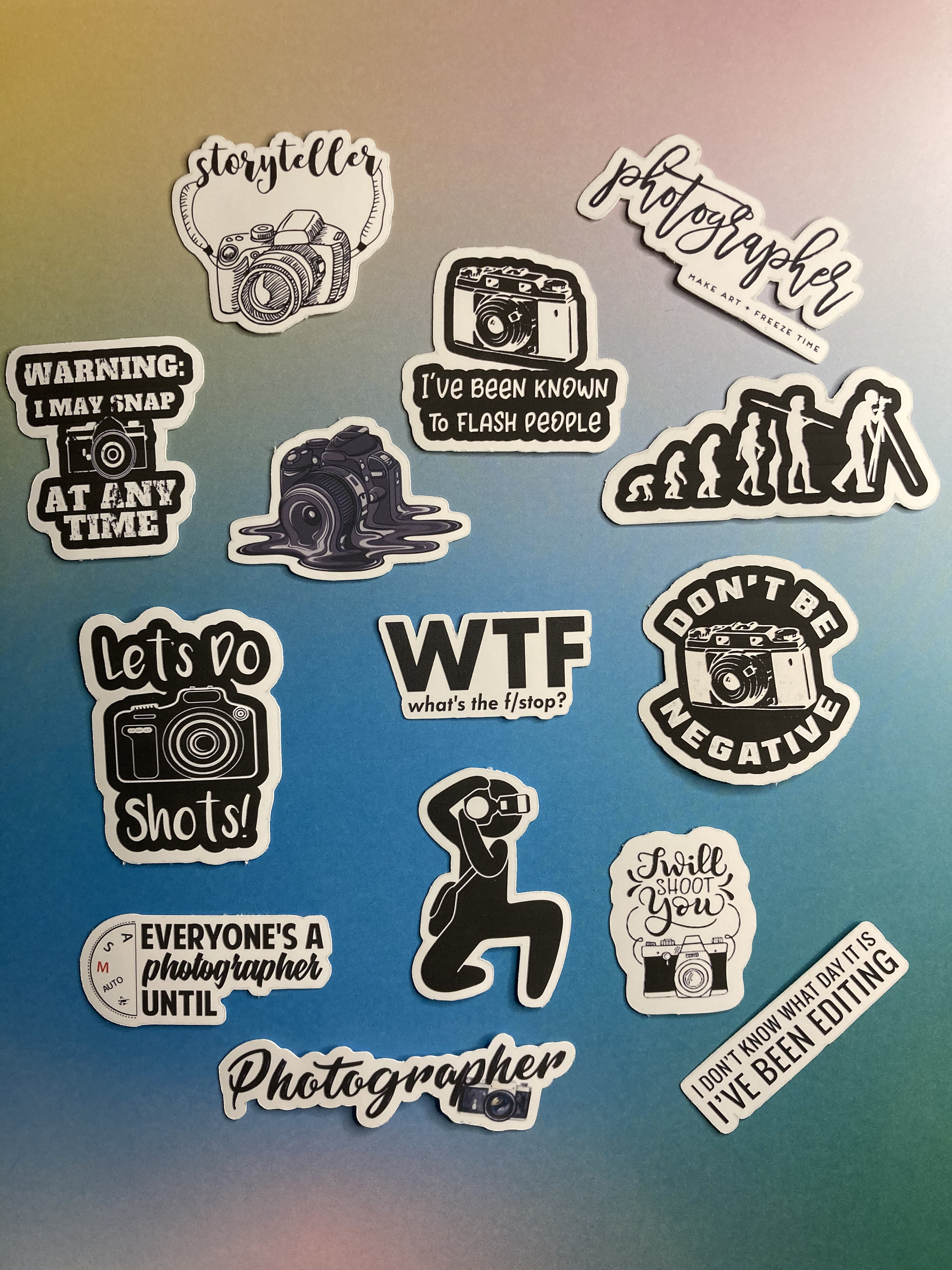 Photography Stickers Vinyl Matte Photographer Themed Funny Photographer Stickers 14 pcs sticker pack
