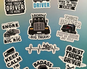 Truck Driver Gift | Trucking | Truck Driver Stickers | Trucker Gift Ideas | Truck Driver Decals Set | Funny Truck Driver Sticker Pack