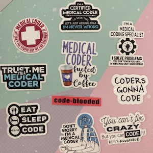 Medical coding gifts | medical coder stickers | CCS Stickers | CCA Stickers | Coding Specialist | 10 pcs sticker pack