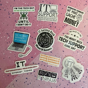 Tech Support Gifts | Tech Support Stickers | IT info tech funny stickers | information technology stickers | Help Desk 10 pcs stickers pack