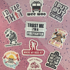 Firefighter Sticker | Firefighter Gift | Firefighter stickers funny | Fireman stickers | Fire fighter 10 pcs sticker pack