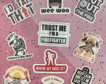Firefighter Sticker | Firefighter Gift | Firefighter stickers funny | Fireman stickers | Fire fighter 10 pcs sticker pack