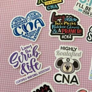 CNA gifts CNA stickers Certified Nursing Assistant funny vinyl decals CNA Decals 10 pcs sticker set image 4