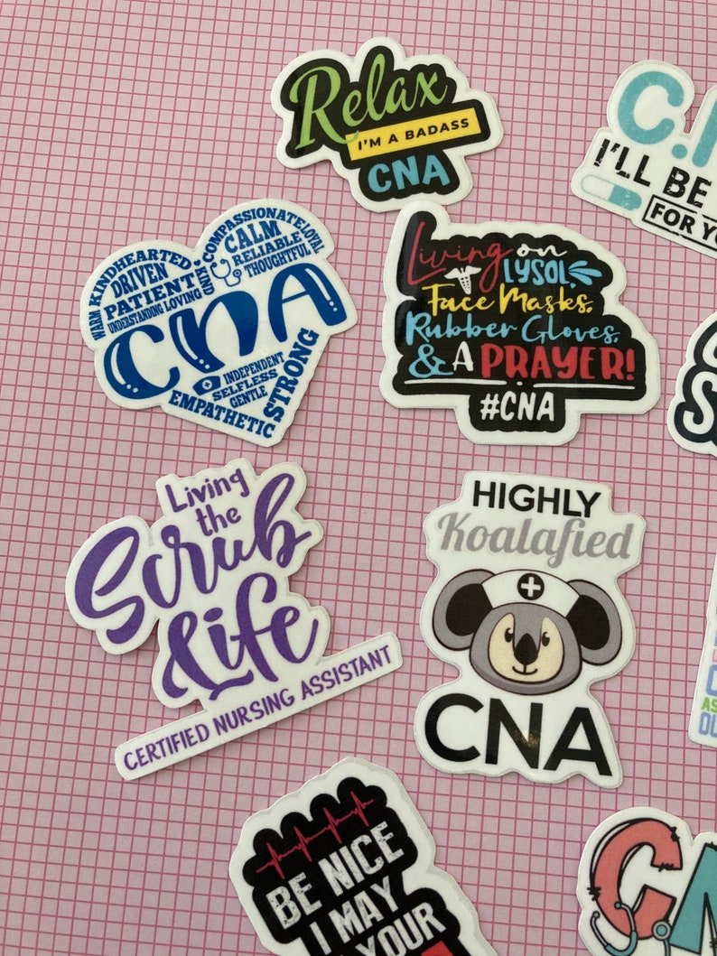 CNA gifts CNA stickers Certified Nursing Assistant funny vinyl decals CNA Decals 10 pcs sticker set image 4