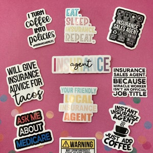 Insurance Agent Gift Stickers Pack | Medicare Stickers | Health Insurance Agent stickers vinyls decals | 10 pcs sticker pack