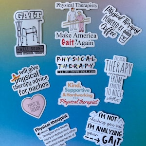 PT Stickers | Physical Therapy Gifts | Physical Therapist Gifts | Physical Therapist Stickers Pack | 10 pcs sticker pack