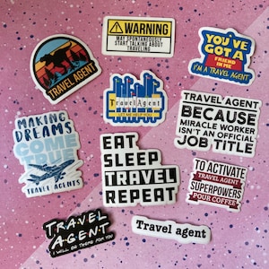 Travel Agent Stickers | Travel Agency Stickers | Funny Travel Agent gift stickers | 10 pcs sticker pack