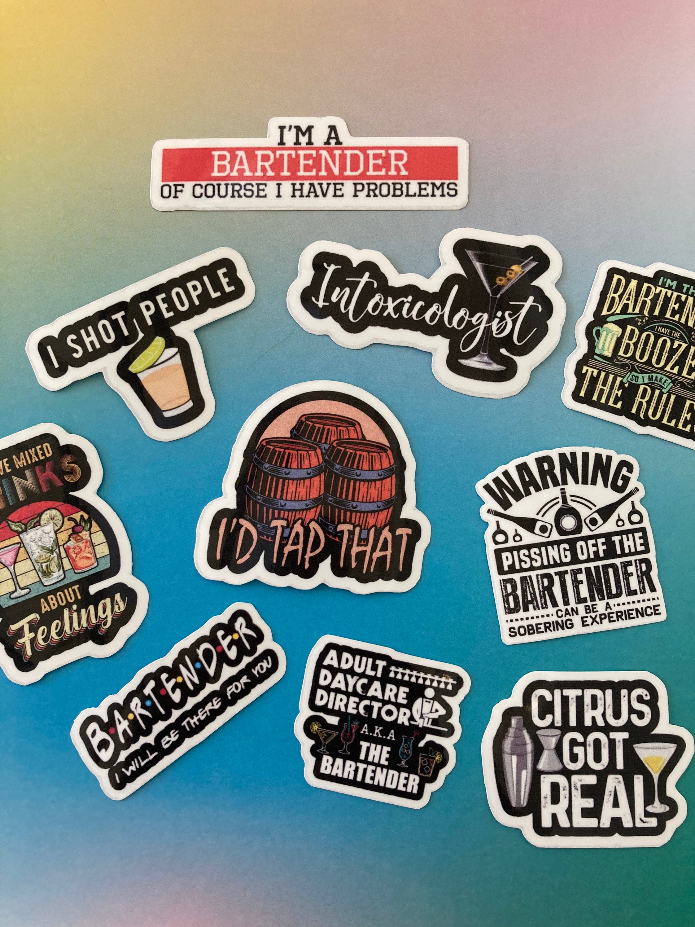 Bartender gifts | Bartender Stickers | Funny Bartending stickers | Bartender Decals |10 pcs sticker pack