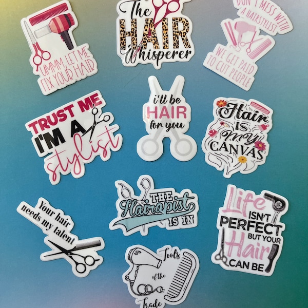 Hairstylist Stickers | Funny Hair Stylist Sticker | Hairdresser Gift | Hairdresser Stickers | 10 pcs sticker pack