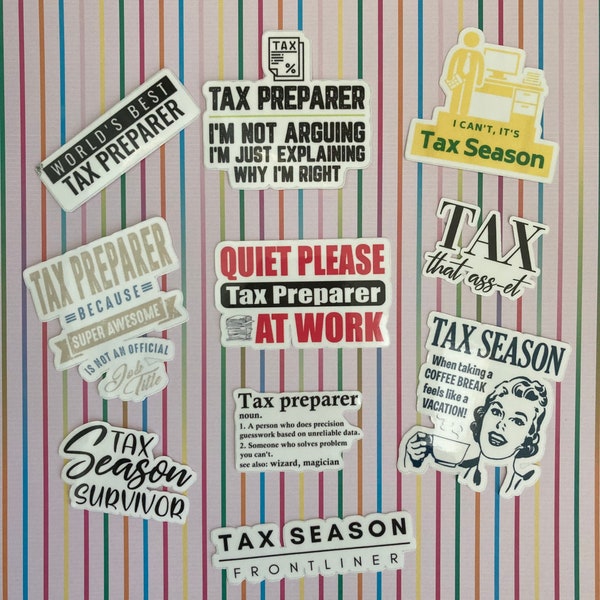 Tax Preparer Gift | Tax Preparer Stickers | CPA gift | Accountant Gift | Enrolled Agent Stickers | EA Stickers | 10 pcs sticker pack