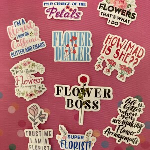 Florist gift | Florist Sticker | Florist Stickers | Flower Arrangements Decals | Floral stickers | Flowers 10 pcs sticker pack