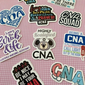 CNA gifts CNA stickers Certified Nursing Assistant funny vinyl decals CNA Decals 10 pcs sticker set image 2