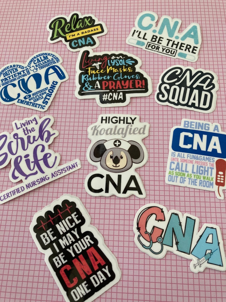 CNA gifts CNA stickers Certified Nursing Assistant funny vinyl decals CNA Decals 10 pcs sticker set image 2