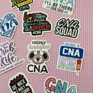 CNA gifts CNA stickers Certified Nursing Assistant funny vinyl decals CNA Decals 10 pcs sticker set image 3