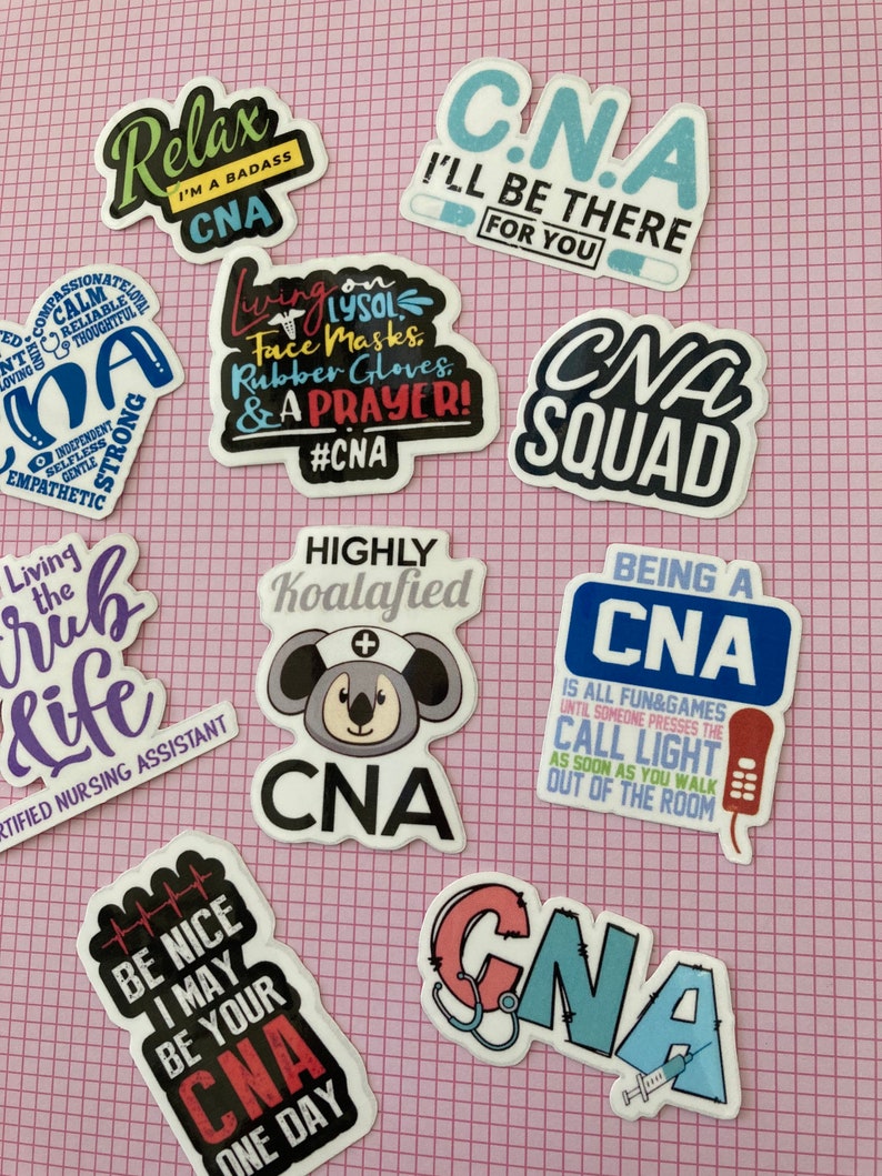 CNA gifts CNA stickers Certified Nursing Assistant funny vinyl decals CNA Decals 10 pcs sticker set image 3