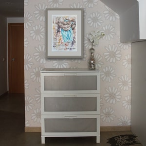 Printed on paper, based on original  work of art signed in watercolor and pens, limited and numbered, gallery work of art.