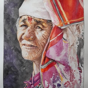 Printed on paper, based on original  work of art signed in watercolor and pens, limited and numbered, gallery work of art.