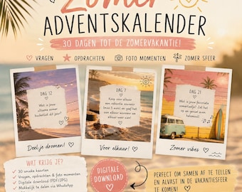 Digitale zomer Adventskalender - 30 dagen vakantie countdown