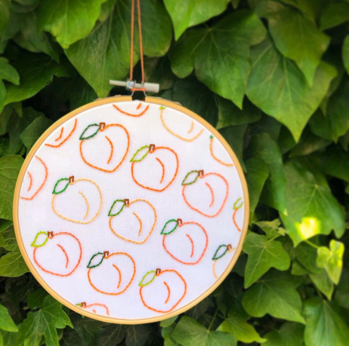Peaches & Cream Embroidery Art gay/emoji/queer/peach Etsy