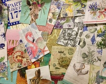 10 Napkins for Decoupage Mixed Paper Napkins Junk Journaling Collaging Mixed Media Altered Art (Set of 10)