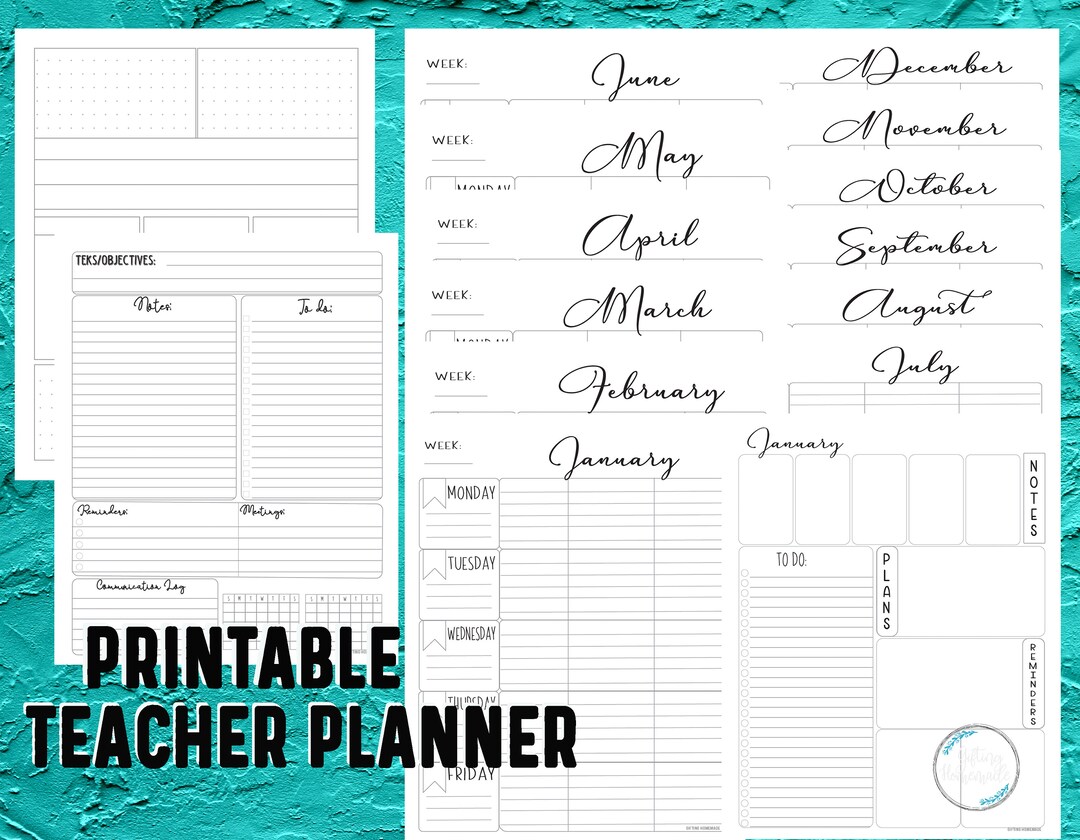 Printable Teacher Planner DIY Teacher Planner DIY Lesson Teach Planner Etsy