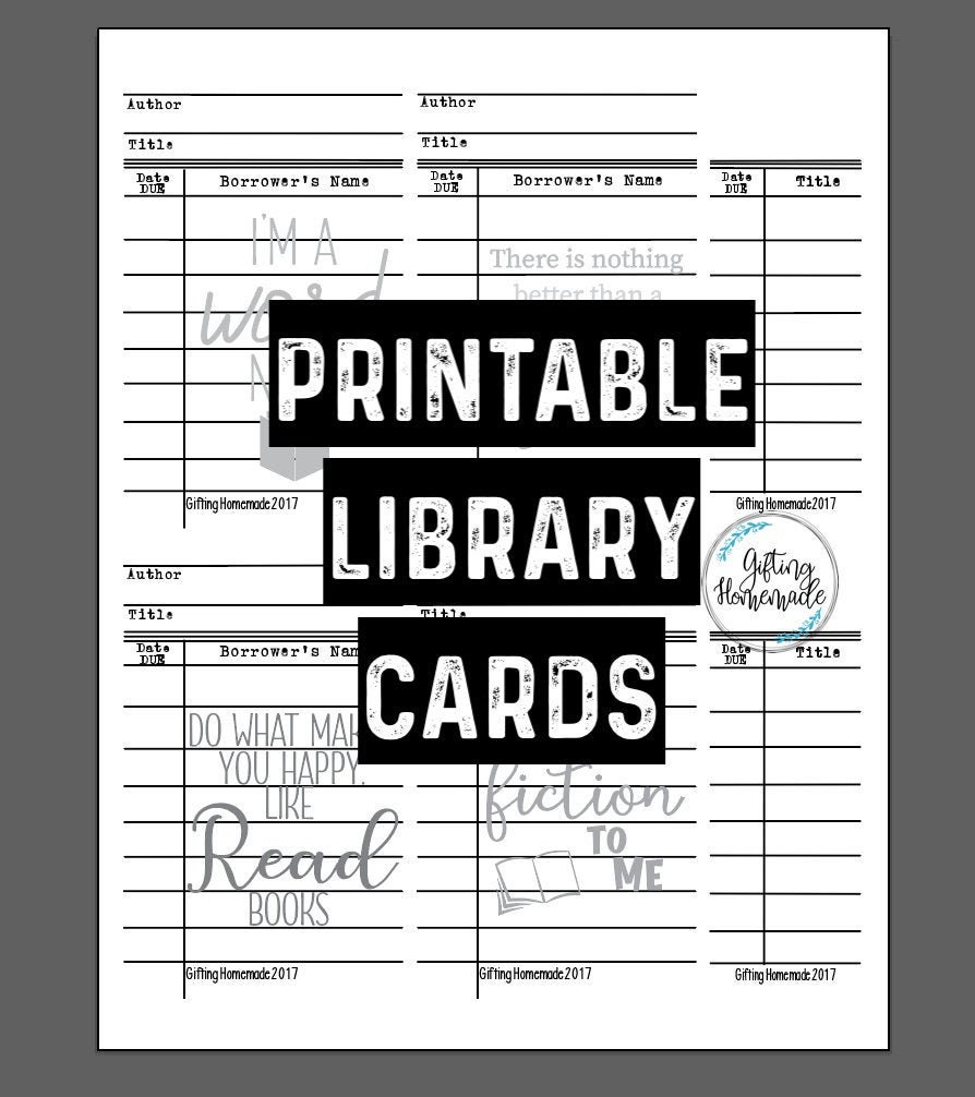 Editable Library Card Insert Printable Library Cards Embellishments Journaling Printables Junk ...