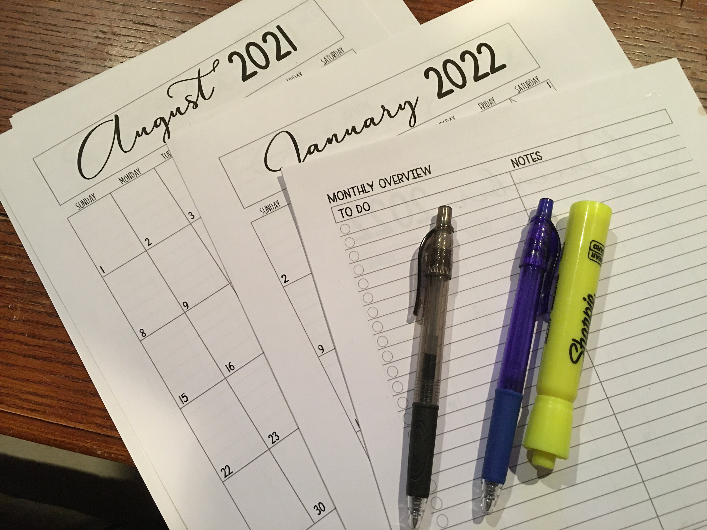 Printable 2022 Calendar With Monthly Overview Teacher Etsy Riset