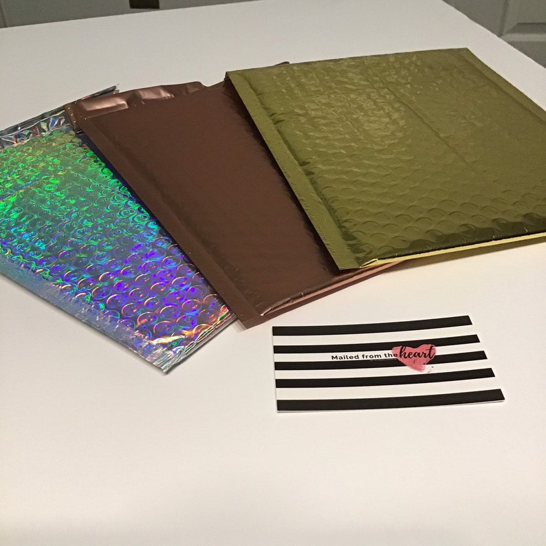 6.5x10 inch holographic bubble mailer 10-100ct Shipping Envelope w/ Self Seal Adhesive Strip image 3