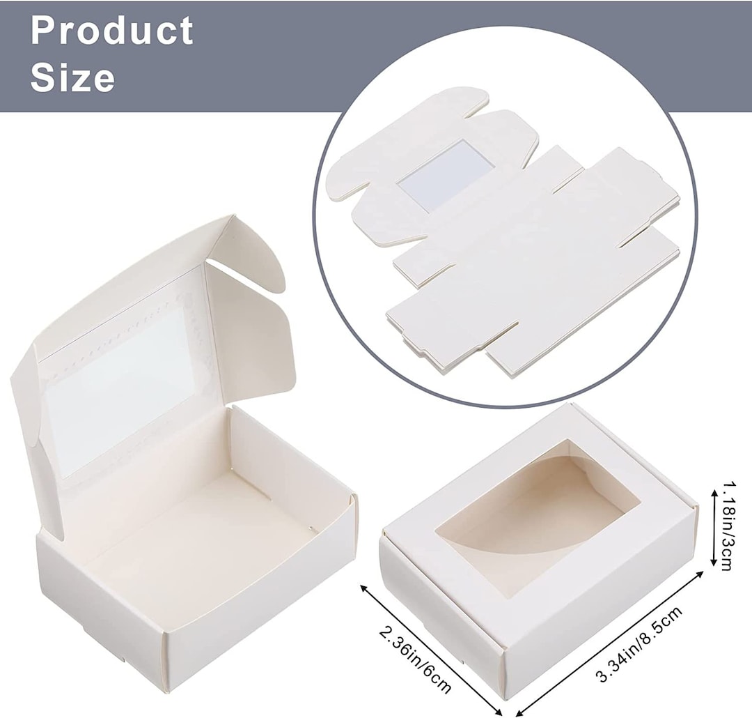 White Soap Packaging Boxes Paper Soap Box With Window Rectangle Window ...