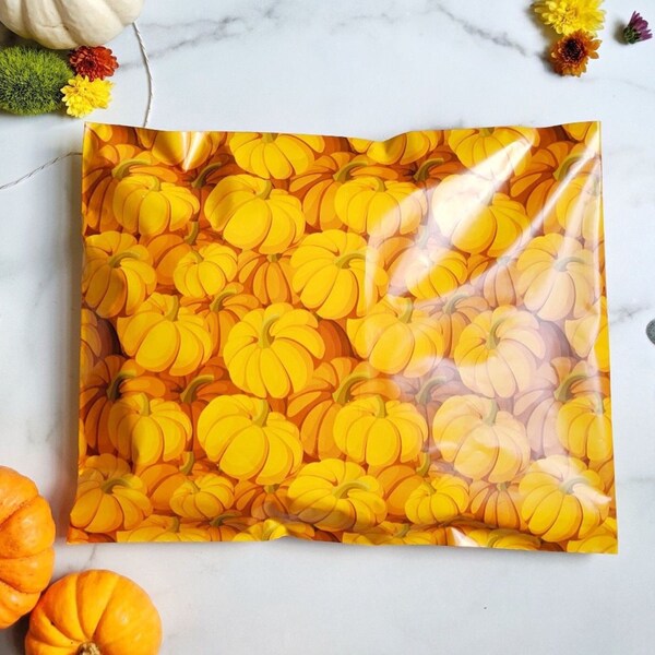 Polymailer pumpkin 10x13 Inch Shipping Bags (10-100 Pack) Shipping Envelope w/ Self Seal Adhesive Strip Cute Poly Mailers