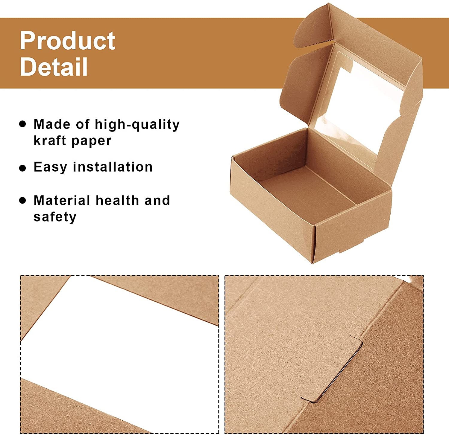  30 Pieces Soap Packaging Boxes Paper Soap Box Kraft Soap Box  with Window Rectangle Window Gift Box for Homemade Soap Making Supplies  Party Favor Treats Wrapping Packaging, 3.5 x 2.6 x