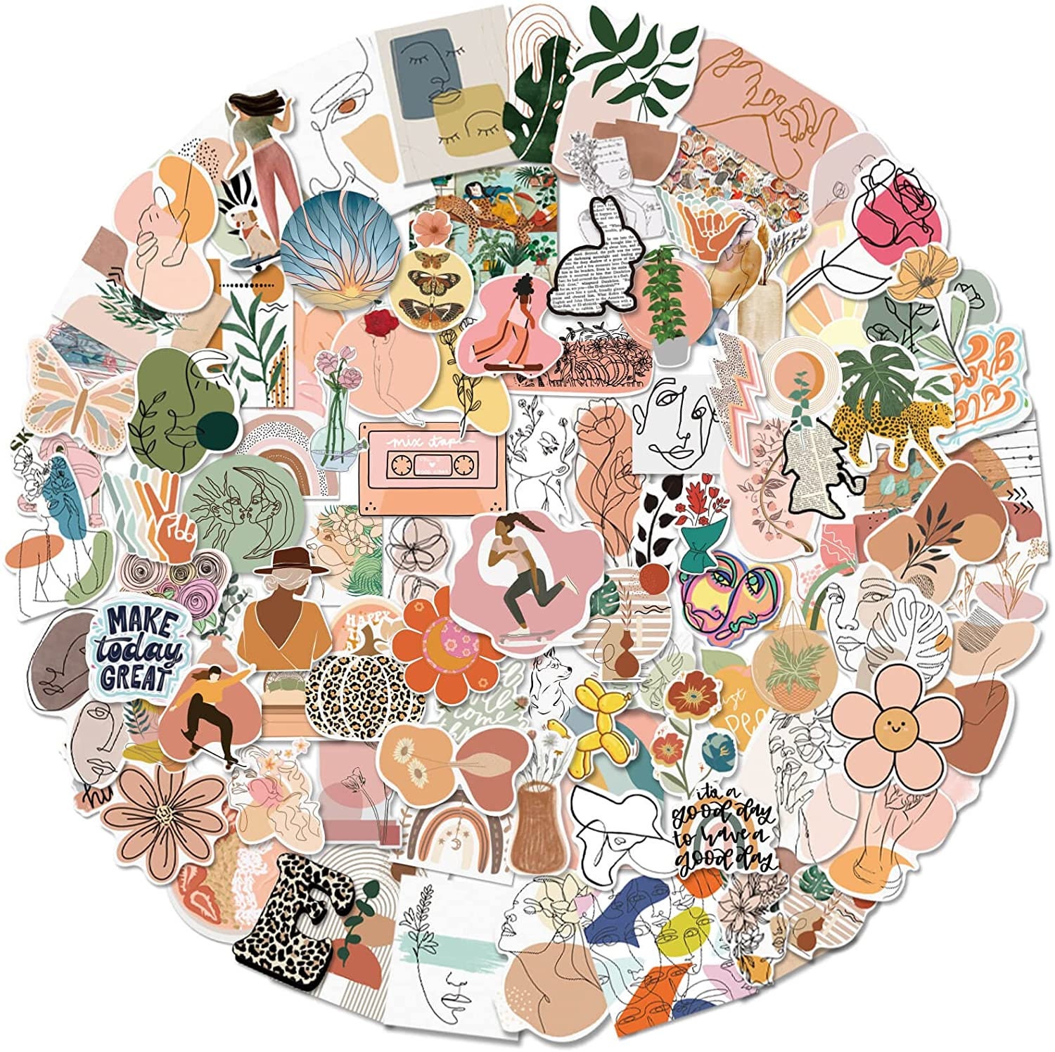 50-500 sticker Pack, boho Stickers, Stickers shipping Cute
